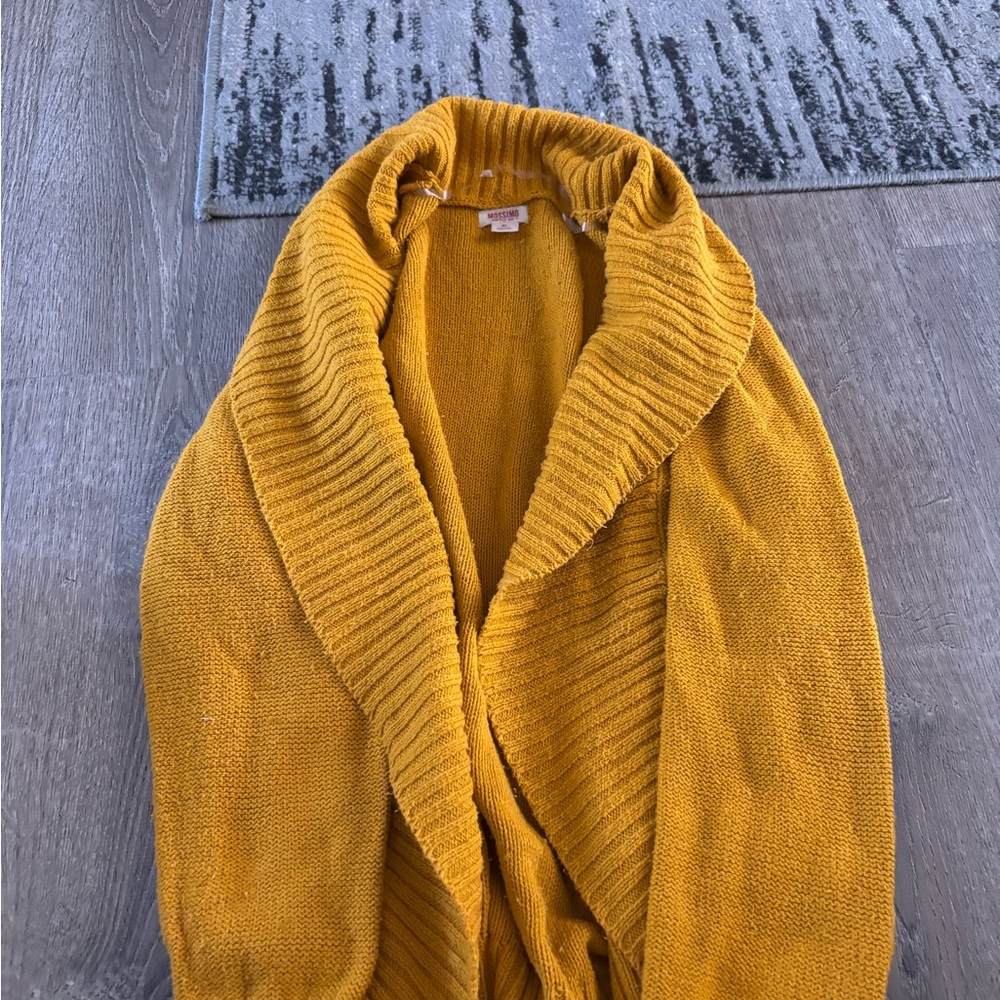 Cozy Mustard Yellow Knit Cardigan